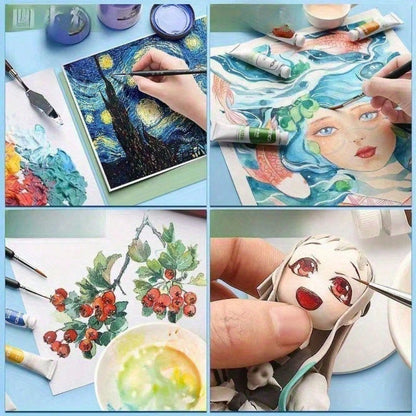 10 Piece Wood Detail Painting Brush Set Miniature Brushes With Triangular Handles For Fine Detail And Art Painting- Acrylic, Watercolor, Oil Painting, Acrylic Paint Pens, Chalk Set, Art Painting Pen
