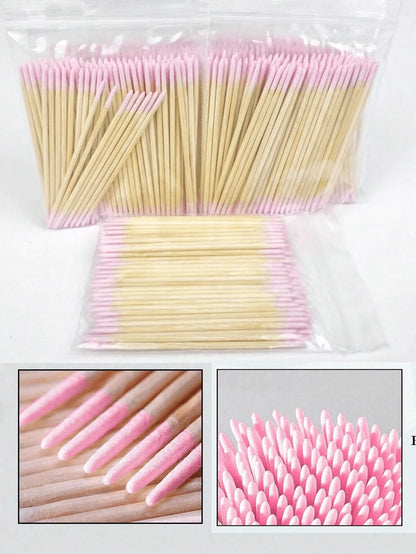 100/200/300/500/2000/5000pcs/20pcs Double-Ended Nail Polish Applicator Sticks, Small Double-Ended Eyebrow Makeup Applicator Tools, Approx. 100pcs/Pack (Packaging Options 1/2/3/5 Packs), Multi-Function