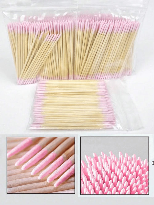 100/200/300/500/2000/5000pcs/20pcs Double-Ended Nail Polish Applicator Sticks, Small Double-Ended Eyebrow Makeup Applicator Tools, Approx. 100pcs/Pack (Packaging Options 1/2/3/5 Packs), Multi-Function