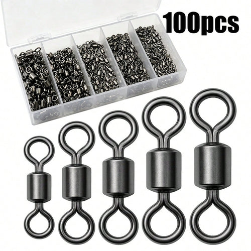 100/20pcs Stainless Steel Barrel Swivels For Saltwater And Freshwater Fishing