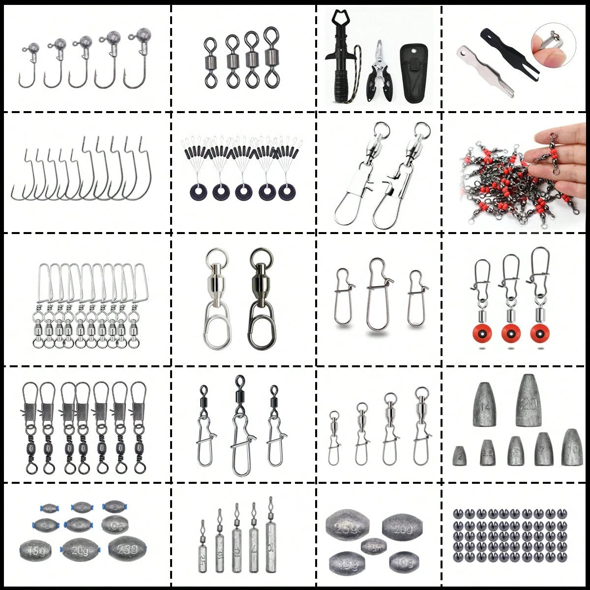 100/20pcs Stainless Steel Barrel Swivels For Saltwater And Freshwater Fishing