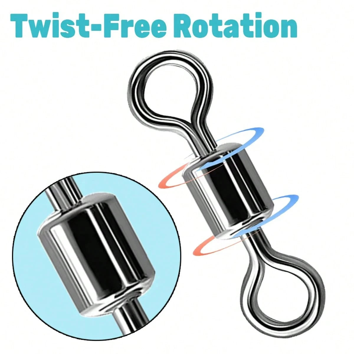100/20pcs Stainless Steel Barrel Swivels For Saltwater And Freshwater Fishing