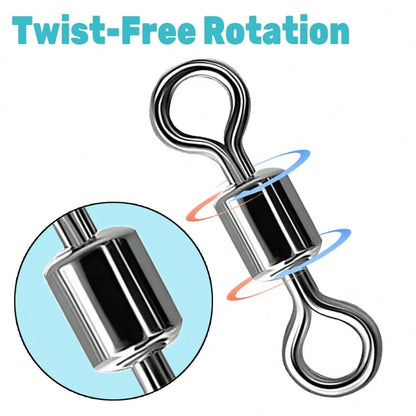 100/20pcs Stainless Steel Barrel Swivels For Saltwater And Freshwater Fishing