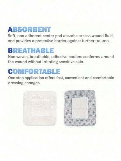 100/50/30/20/10pcs Breathable Self-Adhesive Patches, Soft Non-Woven Skin Stickers With Flexible Edges, Latex-Free, Comfortable & Gentle For Daily Skin Care Use