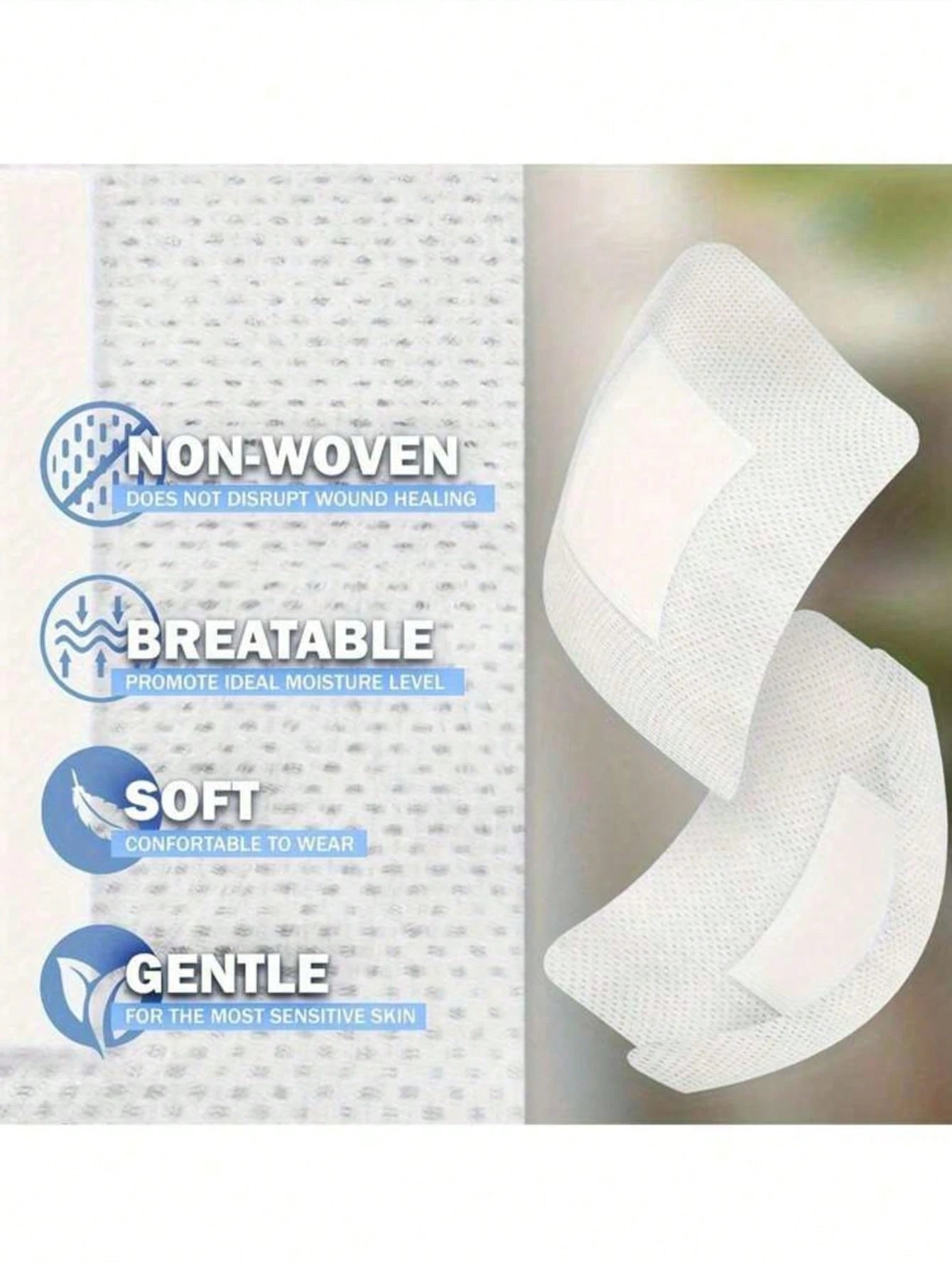 100/50/30/20/10pcs Breathable Self-Adhesive Patches, Soft Non-Woven Skin Stickers With Flexible Edges, Latex-Free, Comfortable & Gentle For Daily Skin Care Use