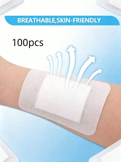 100/50/30/20/10pcs Breathable Self-Adhesive Patches, Soft Non-Woven Skin Stickers With Flexible Edges, Latex-Free, Comfortable & Gentle For Daily Skin Care Use