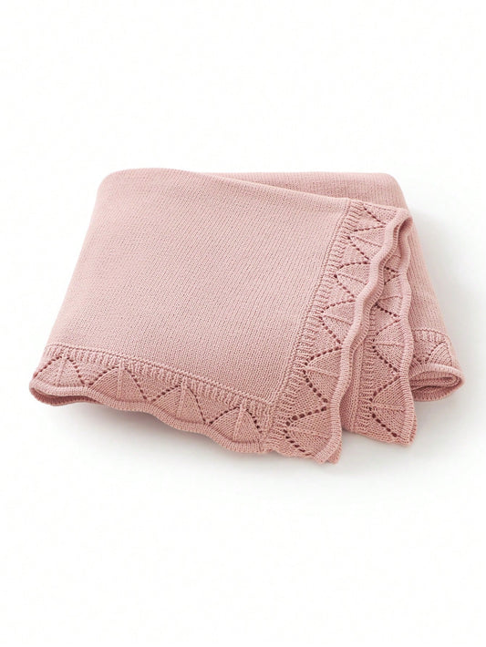 100*80cm 100% Cotton Knitted Baby Blanket, Newborn Stroller Blanket, Soft & Comfortable Baby Swaddle Wrap, All Season Baby Essentials