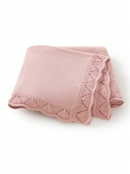 100*80cm 100% Cotton Knitted Baby Blanket, Newborn Stroller Blanket, Soft & Comfortable Baby Swaddle Wrap, All Season Baby Essentials