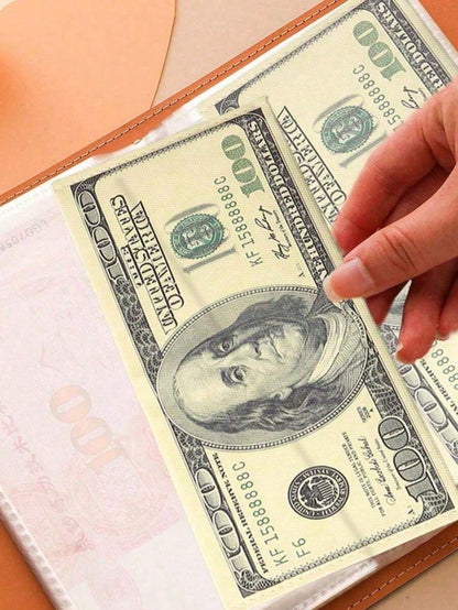 100 Capacity Cash Storage Notebook, With Photo Slots For Bills & Stamps, Wallets For Women, Back To School Essential, Cruise Essentials, Travel