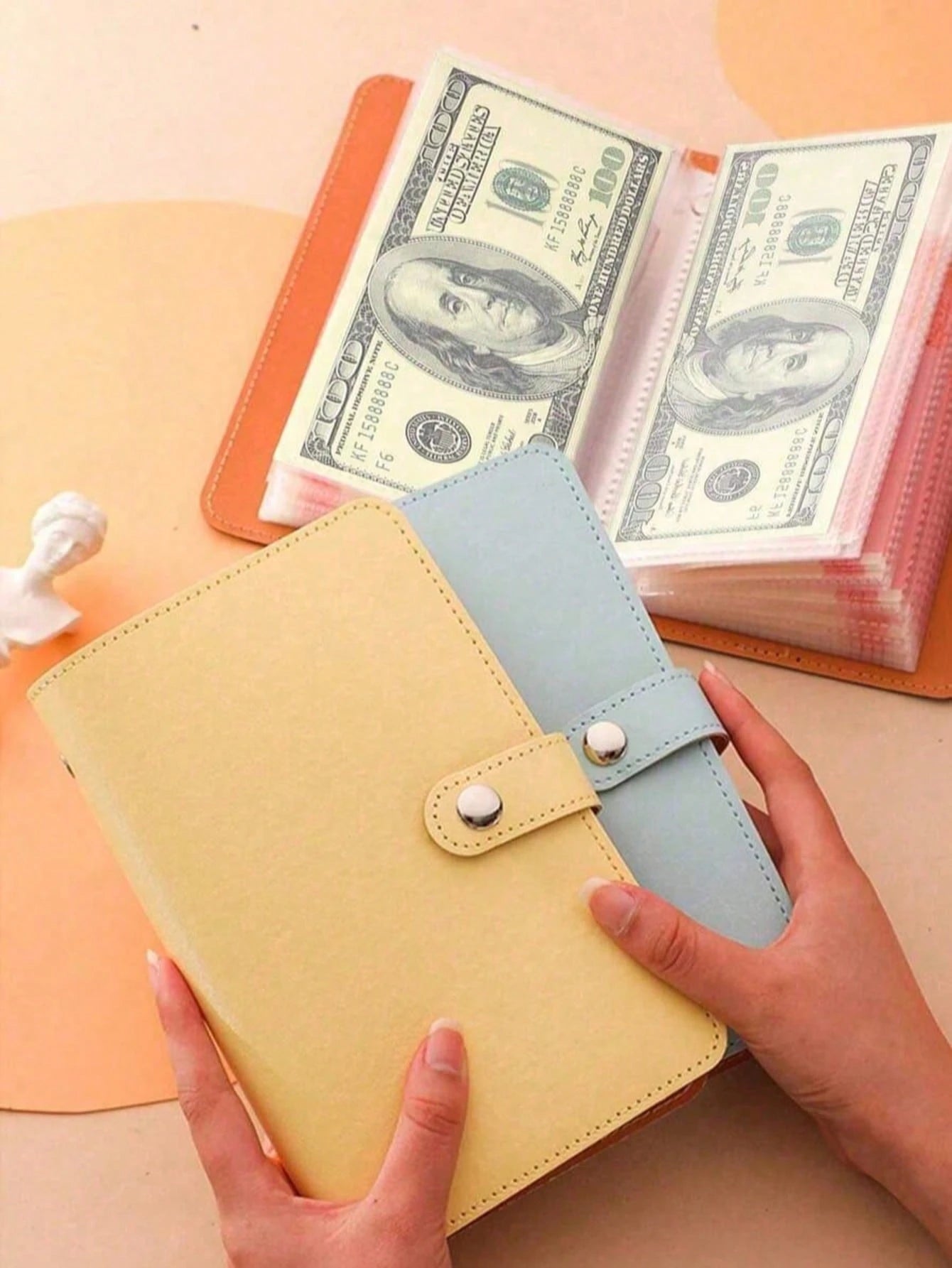 100 Capacity Cash Storage Notebook, With Photo Slots For Bills & Stamps, Wallets For Women, Back To School Essential, Cruise Essentials, Travel