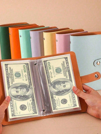 100 Capacity Cash Storage Notebook, With Photo Slots For Bills & Stamps, Wallets For Women, Back To School Essential, Cruise Essentials, Travel