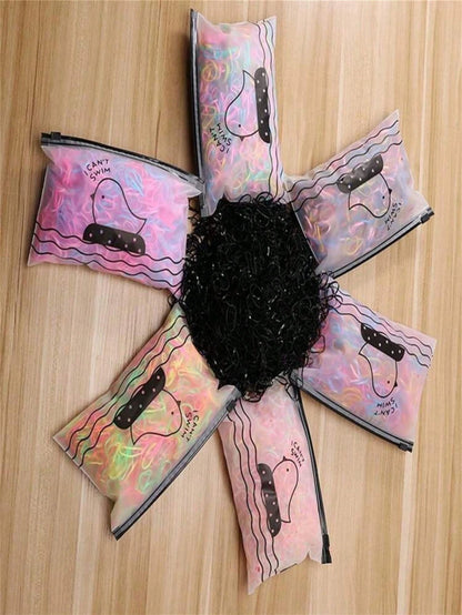 1000/2000pcs/Pack Disposable Elastic Hair Ties, Suitable For Hairstyling, Daily Decoration, All Seasons And Gym Use