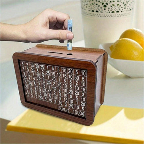 10000/5000/3000/1000 Euro Wooden Piggy Bank, Wooden Crafts Coin Saving Box, Perfect Birthday Gift