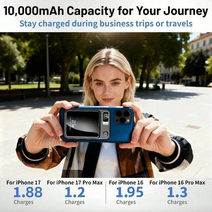 10000mAh Multi-Functional Magnetic Wireless Power Bank, Dual Fast Charging System 15W Inductive Wireless + 20W PD USB-C Quick Charge, Smart LED Digital Battery Monitor Ultra Slim Portable Build, Aviat