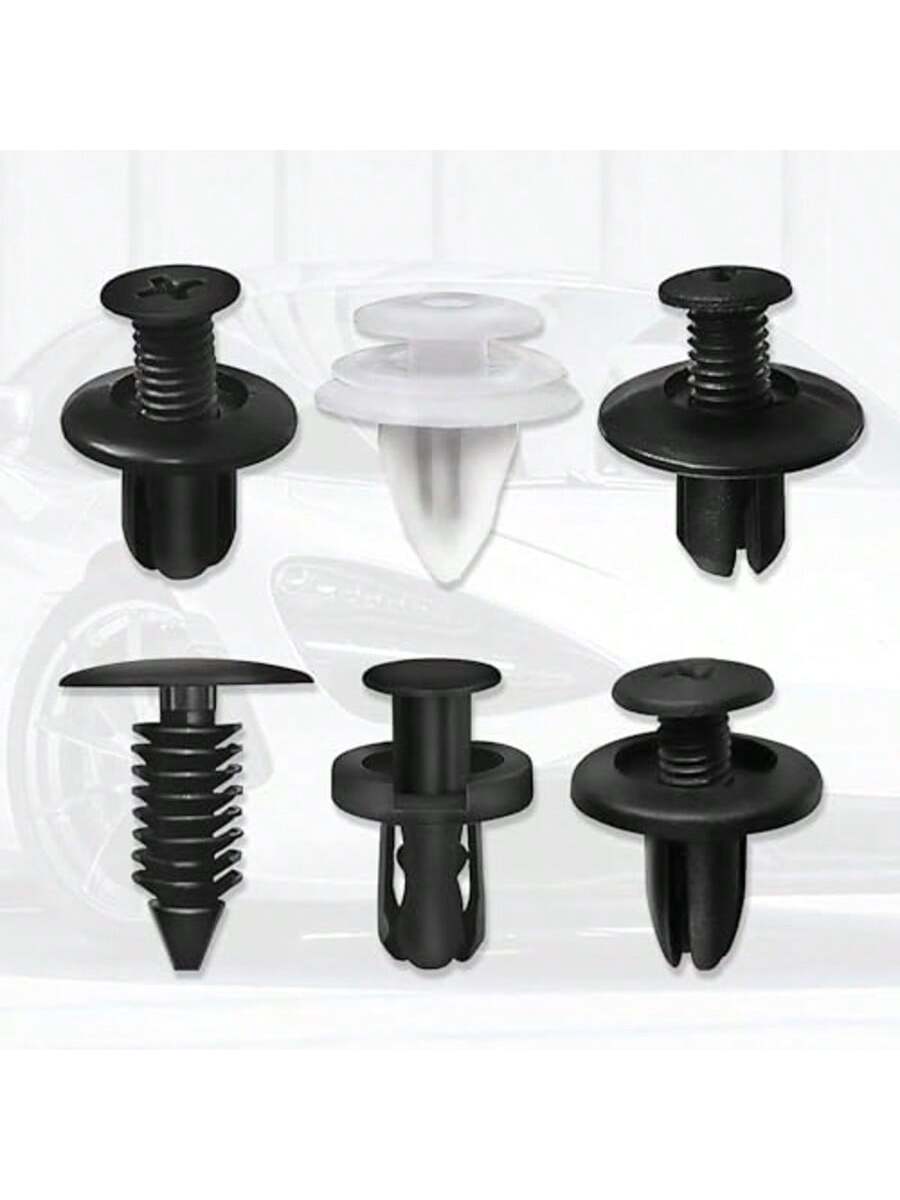 100pcs Bumper Clips, Plastic Rivets Fasteners Kits, Automotive Push-Type Retainers Set With Size, Includes Fastener Removal Tool