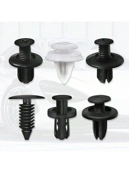 100pcs Bumper Clips, Plastic Rivets Fasteners Kits, Automotive Push-Type Retainers Set With Size, Includes Fastener Removal Tool