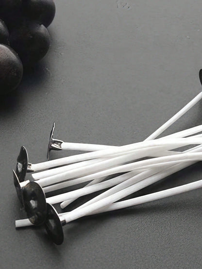 100Pcs Pre-Waxed Candle Wicks With Metal Sustainers Smokeless & Lead-Free For Soy Wax, Beeswax & Paraffin Candle Making DIY Craft Supplies For Container, Pillar, Votive Candles Home Decor, Wedding Par