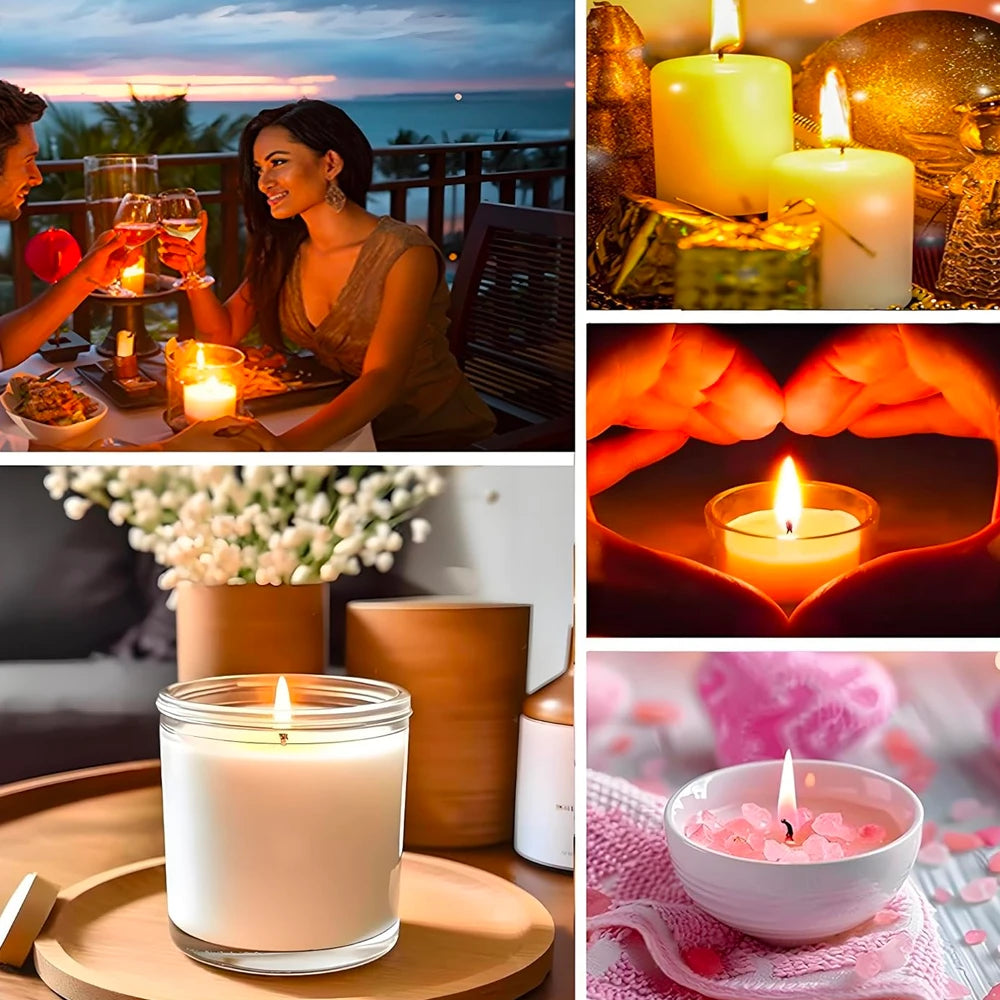105/205pcs Candle Wick Kit- Includes Candle Wicks In Multiple Sizes, Wick Stickers And Wick Holders, Suitable For Soy Wax/Beeswax Candle DIY Crafting Materials
