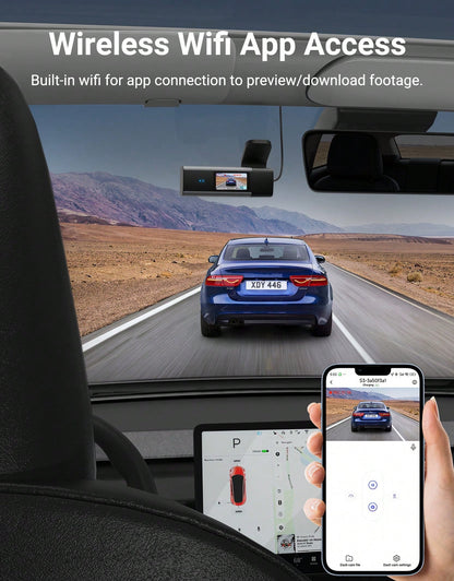1080P 3-Channel Dash Cam- Front/Rear/Interior Recording, HDR, G-Sensor With Infrared Night Vision, Loop Recording, 24Hr Parking,Dashcam With Free 32GB SD Card