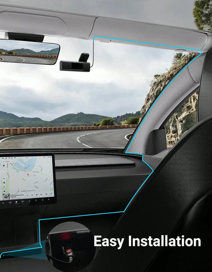 1080P 3-Channel Dash Cam- Front/Rear/Interior Recording, HDR, G-Sensor With Infrared Night Vision, Loop Recording, 24Hr Parking,Dashcam With Free 32GB SD Card