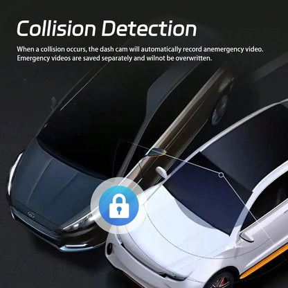 1080P Dash Cam With 3 Cameras Front And Built-In And Rear Infrared Night Vision 170° Wide-Angle Lens Built-In Audio 32GB Memory Card Wifi Connection To Smartphone Loop Recording G-Sensor 24H Parking M