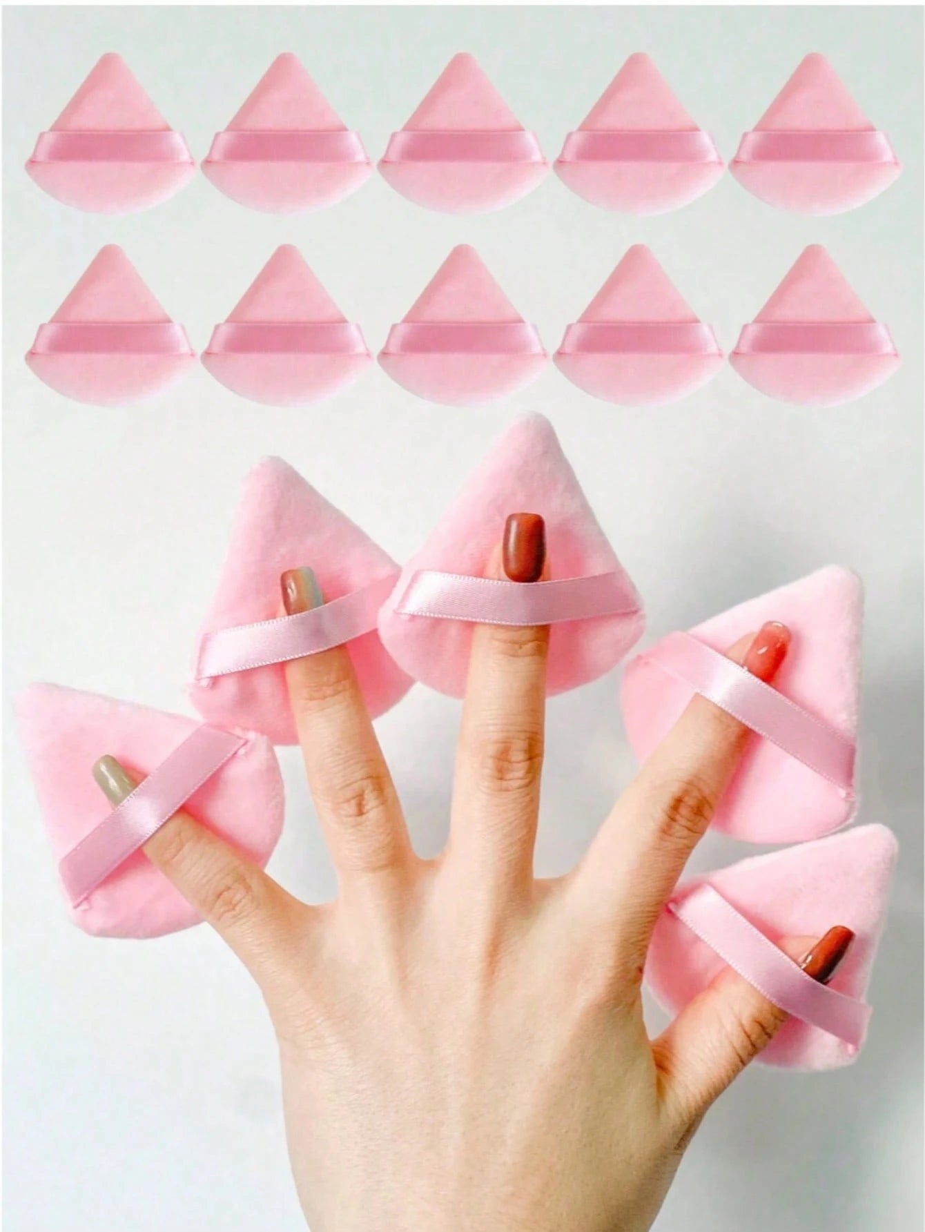 10pc Reusable Multi-Functional Triangle Makeup Sponge Applicator, Suitable For Liquid Foundation, Concealer, BB Cream, Sunscreen, Cushion Foundation, Blush Etc., Can Perfectly Replace Your Makeup Brus
