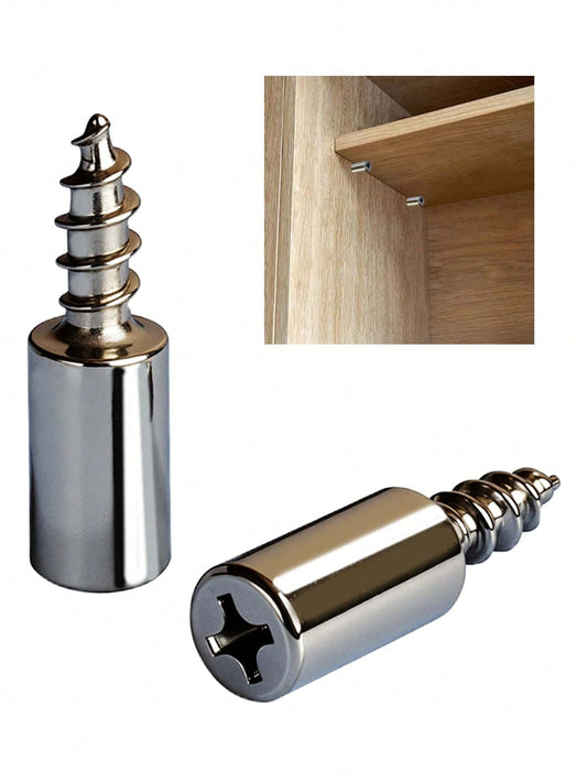 10pcs/20pcs/30pcs/50pcs/100pcs Shelf Support Pins With Screws- Durable Multipurpose Shelf Brackets, Suitable For Cabinets, Bookcases, Wardrobes And Furniture- Easy Installation, Secure Fixation