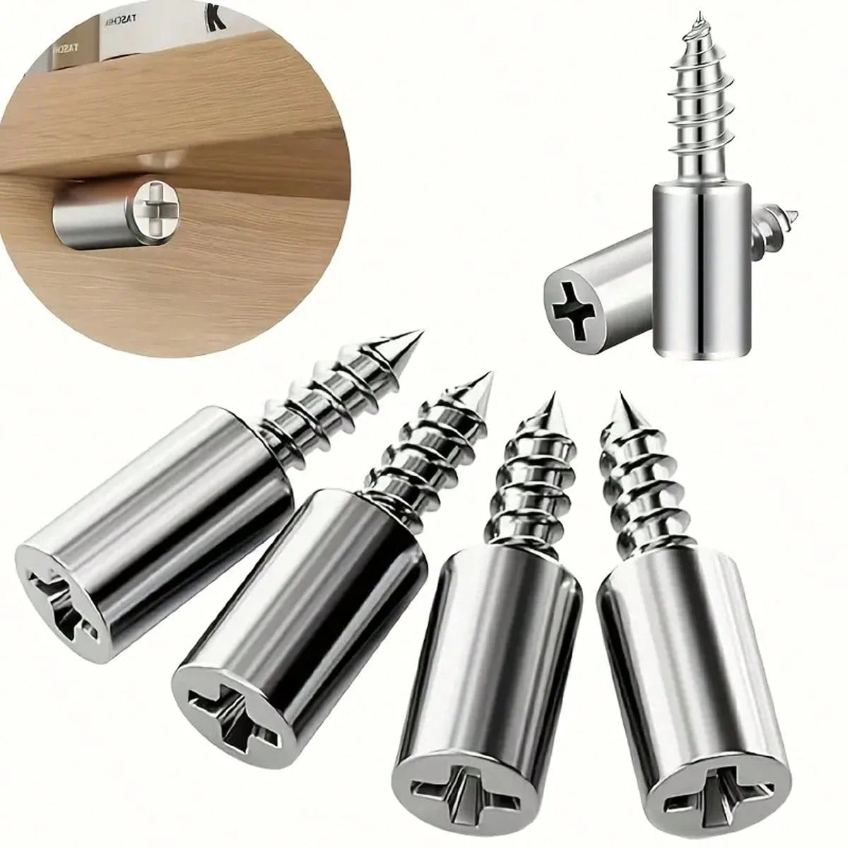 10pcs/20pcs/30pcs/50pcs/100pcs Shelf Support Pins With Screws- Durable Multipurpose Shelf Brackets, Suitable For Cabinets, Bookcases, Wardrobes And Furniture- Easy Installation, Secure Fixation