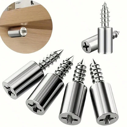 10pcs/20pcs/30pcs/50pcs/100pcs Shelf Support Pins With Screws- Durable Multipurpose Shelf Brackets, Suitable For Cabinets, Bookcases, Wardrobes And Furniture- Easy Installation, Secure Fixation