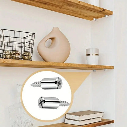 10pcs/20pcs/30pcs/50pcs/100pcs Shelf Support Pins With Screws- Durable Multipurpose Shelf Brackets, Suitable For Cabinets, Bookcases, Wardrobes And Furniture- Easy Installation, Secure Fixation