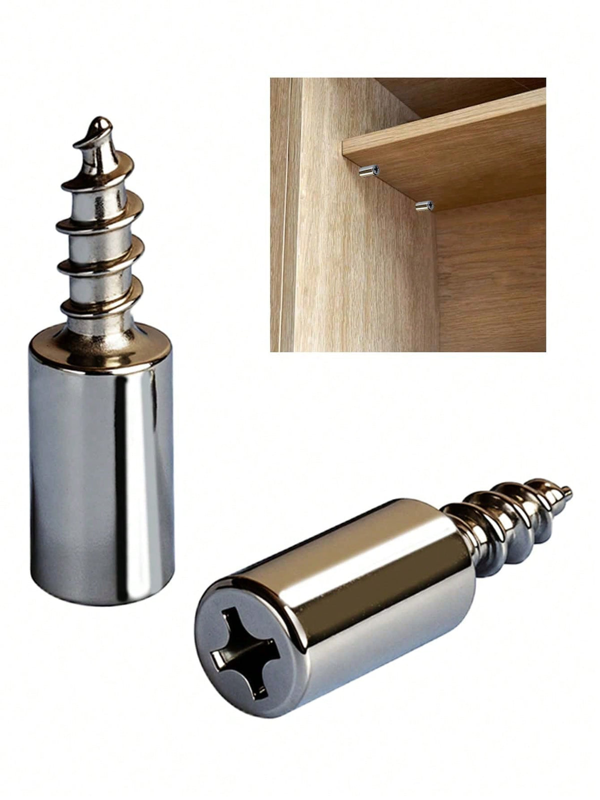 10pcs/20pcs/30pcs/50pcs/100pcs Shelf Support Pins With Screws- Durable Multipurpose Shelf Brackets, Suitable For Cabinets, Bookcases, Wardrobes And Furniture- Easy Installation, Secure Fixation