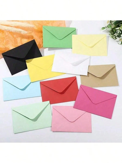 10pcs/20pcs/50pcs/100pcs Paper Envelopes Invitation Envelopes Self-Sealing Paper Envelope Multi Colors Mini Middle Large Paper Window Envelopes,Small Card/Note Holders Envelope Paper For Festivals