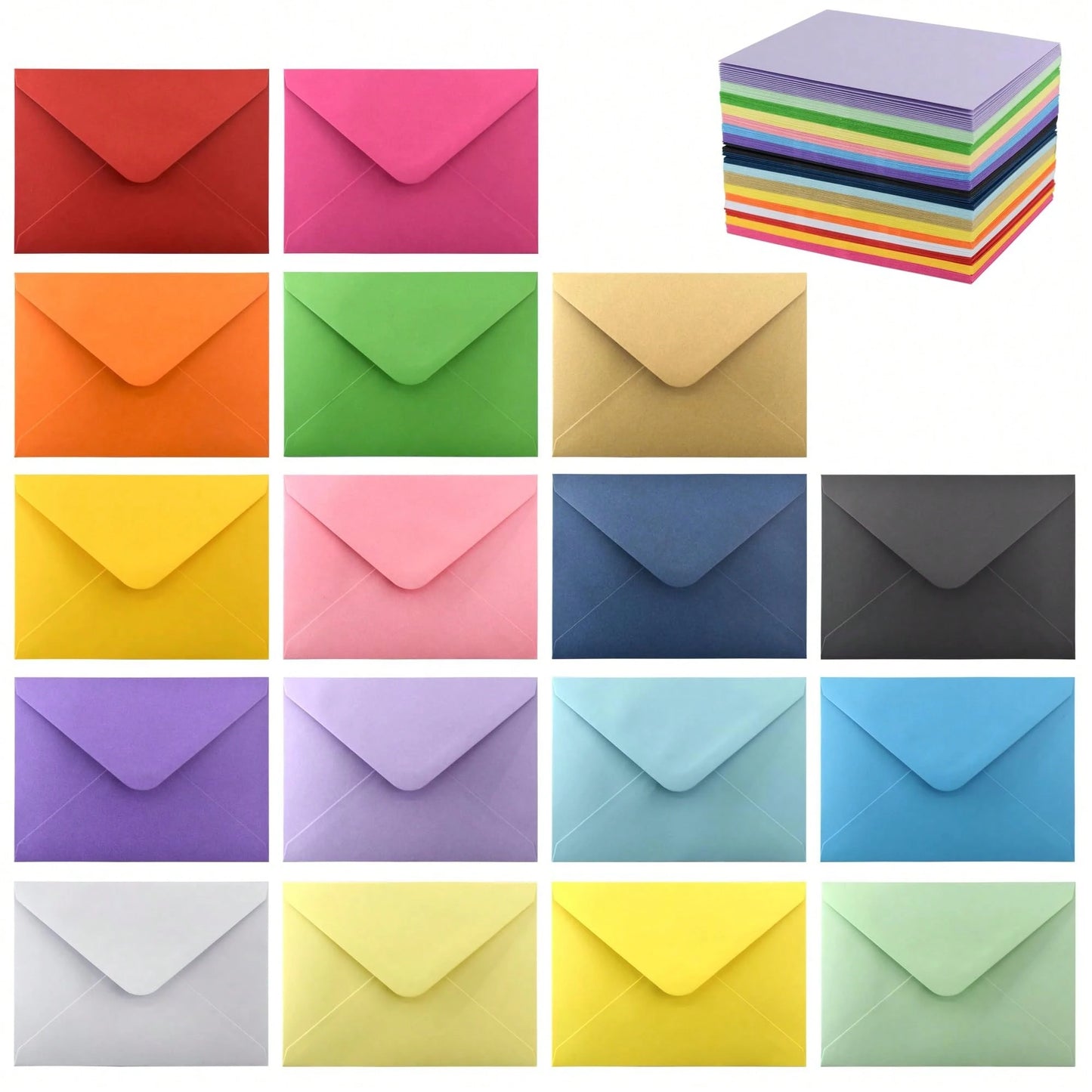 10pcs/20pcs/50pcs/100pcs Paper Envelopes Invitation Envelopes Self-Sealing Paper Envelope Multi Colors Mini Middle Large Paper Window Envelopes,Small Card/Note Holders Envelope Paper For Festivals