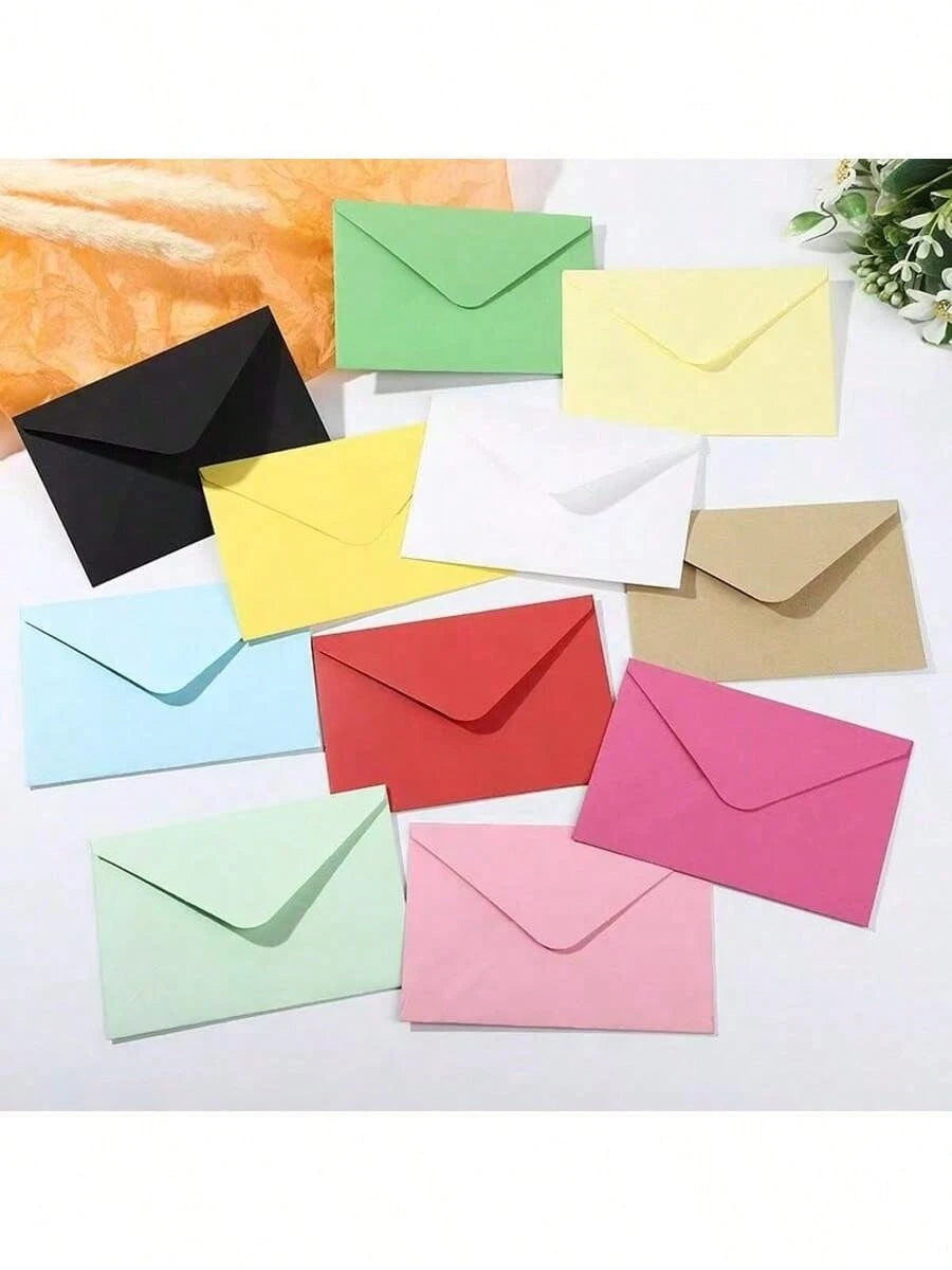 10pcs/20pcs/50pcs/100pcs Paper Envelopes Invitation Envelopes Self-Sealing Paper Envelope Multi Colors Mini Middle Large Paper Window Envelopes,Small Card/Note Holders Envelope Paper For Festivals