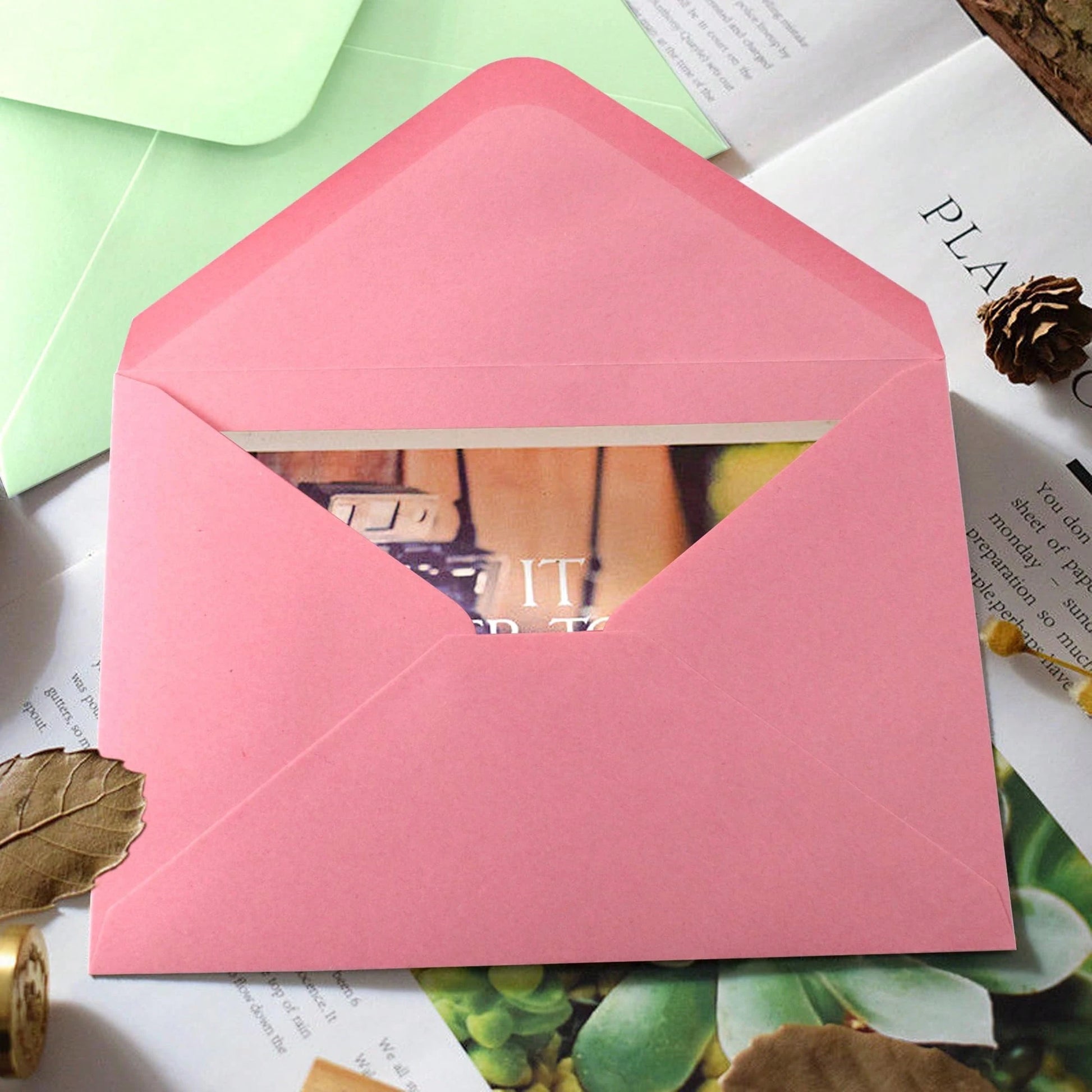 10pcs/20pcs/50pcs/100pcs Paper Envelopes Invitation Envelopes Self-Sealing Paper Envelope Multi Colors Mini Middle Large Paper Window Envelopes,Small Card/Note Holders Envelope Paper For Festivals