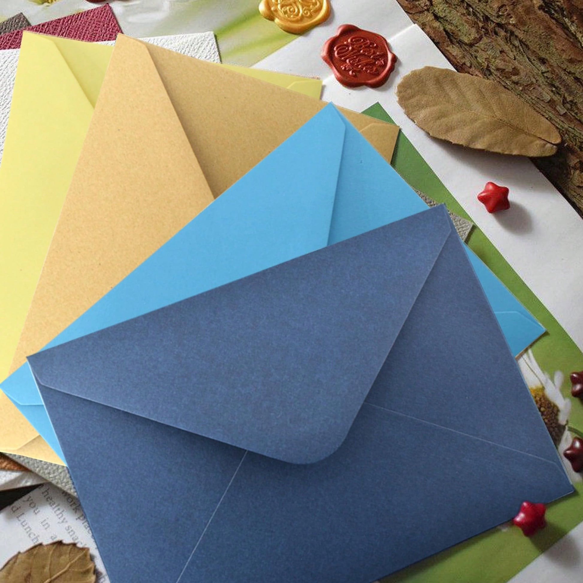 10pcs/20pcs/50pcs/100pcs Paper Envelopes Invitation Envelopes Self-Sealing Paper Envelope Multi Colors Mini Middle Large Paper Window Envelopes,Small Card/Note Holders Envelope Paper For Festivals