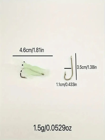 10pcs/20pcs Glow-In-The-Dark Shrimp Soft Plastic Lures With Hooks- Realistic Freshwater & Saltwater Fishing Bait, Ideal For Night Fishing To Catch Bass, Trout, Crappie, Redfish