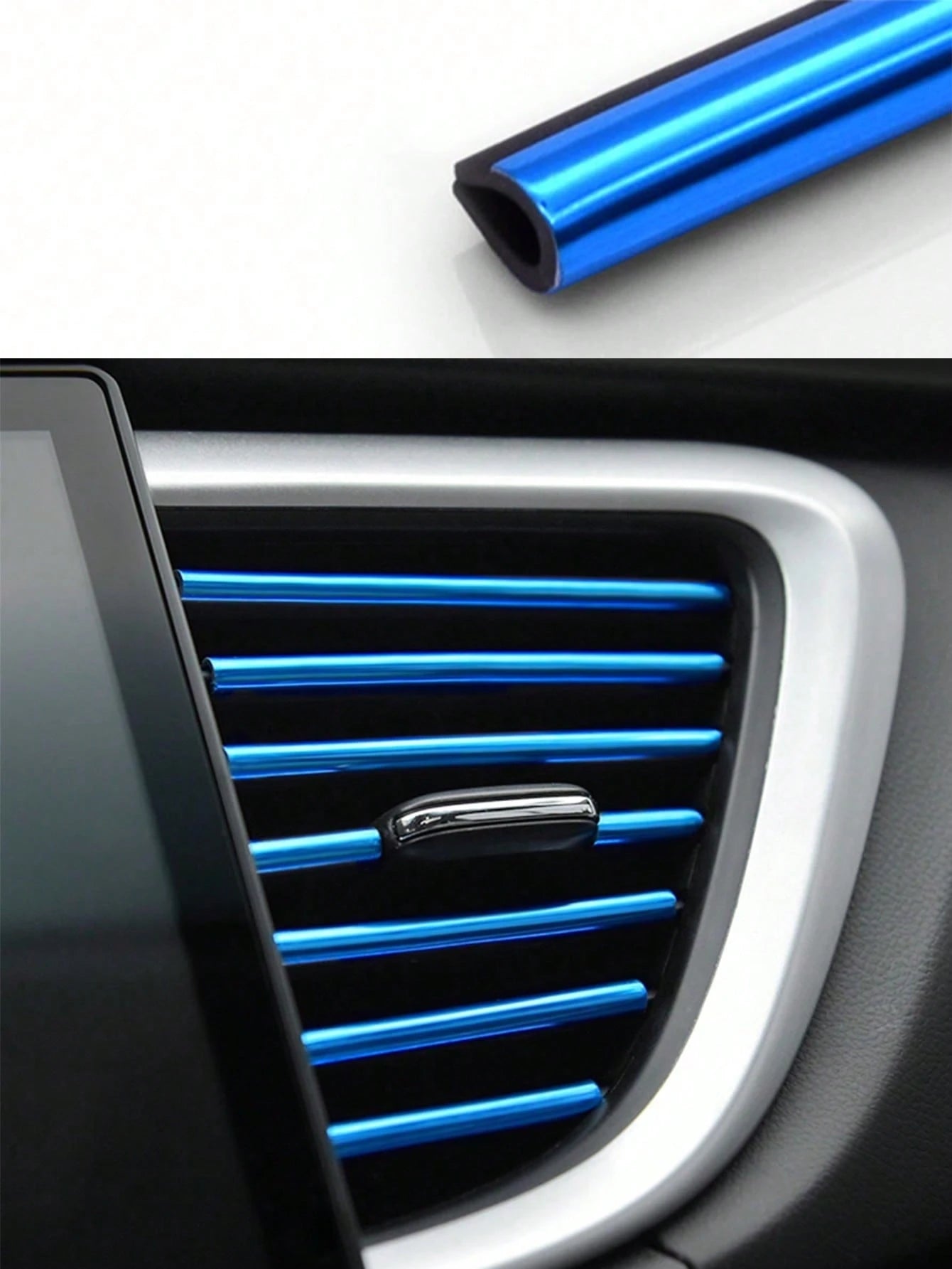 10pcs Blue Automotive Interior Air Vent Dashboard Trim Strips