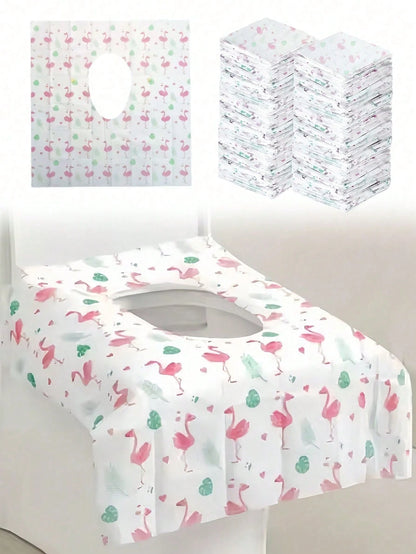 10pcs Disposable Toilet Seat Covers, Travel Essential, Large Waterproof Toilet Mats Suitable For Home, Travel, Public Restrooms, Fully Cover The Toilet, Mother's Day Gift, For Kids