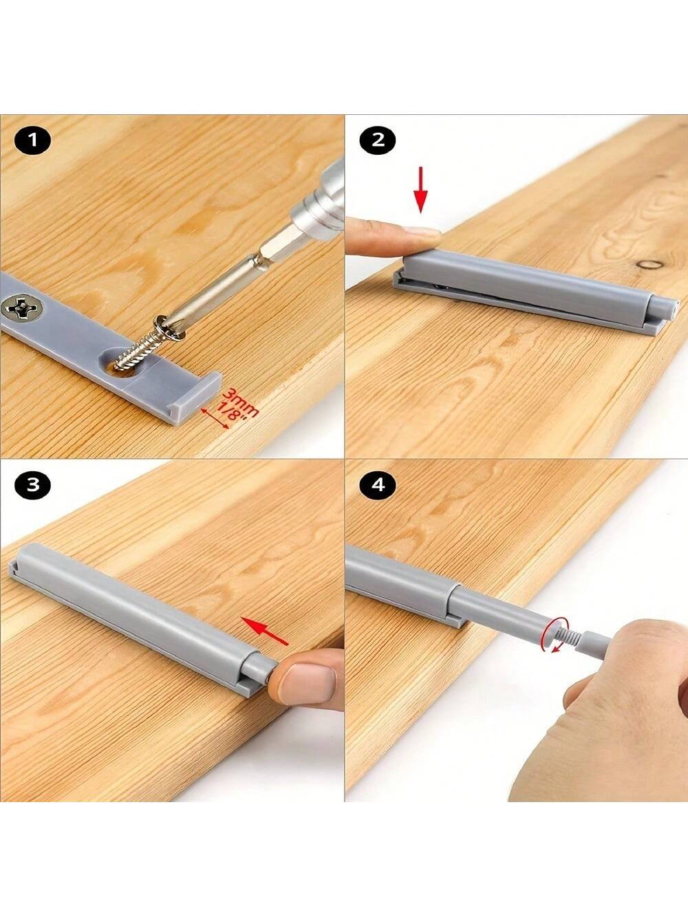 10pcs Easy Install Magnetic Push Button Door Locks- Touch Latch Cabinet & Drawer Locks, Polished Metal Surface, Suitable For Kitchen, Furniture And Wardrobe