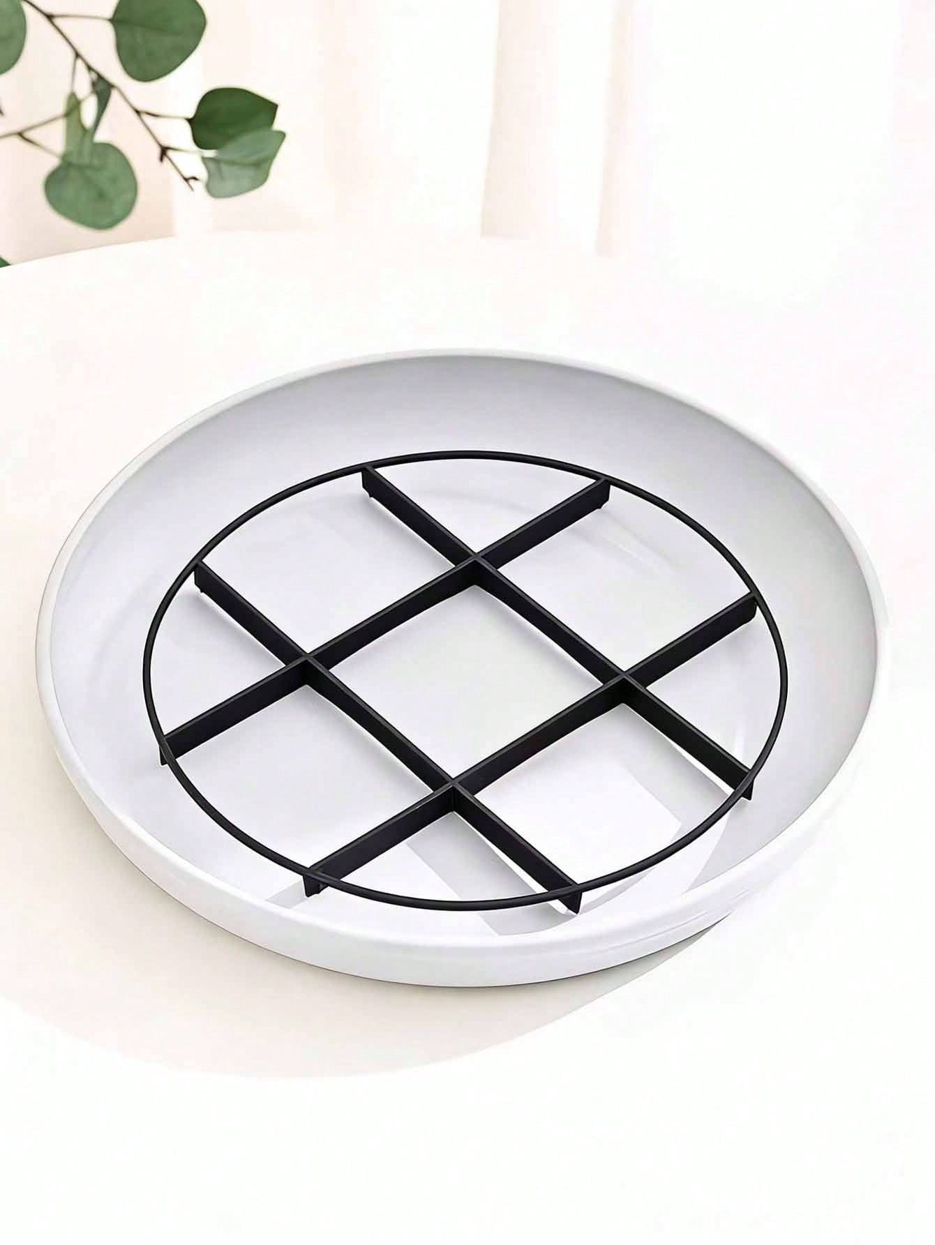 10pcs Grid Design Flower Pot Trays- Anti-Root Rot Trays, Flower Pot Brackets, Breathable Circular Drainage Racks, Flower Pot Raising Racks, Indoor And Outdoor Potted Plant Accessories, Plant Trays, E