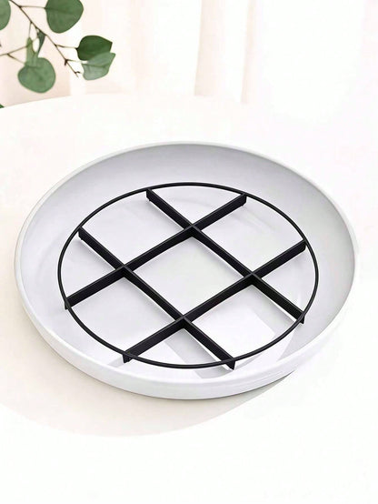 10pcs Grid Design Flower Pot Trays- Anti-Root Rot Trays, Flower Pot Brackets, Breathable Circular Drainage Racks, Flower Pot Raising Racks, Indoor And Outdoor Potted Plant Accessories, Plant Trays, E