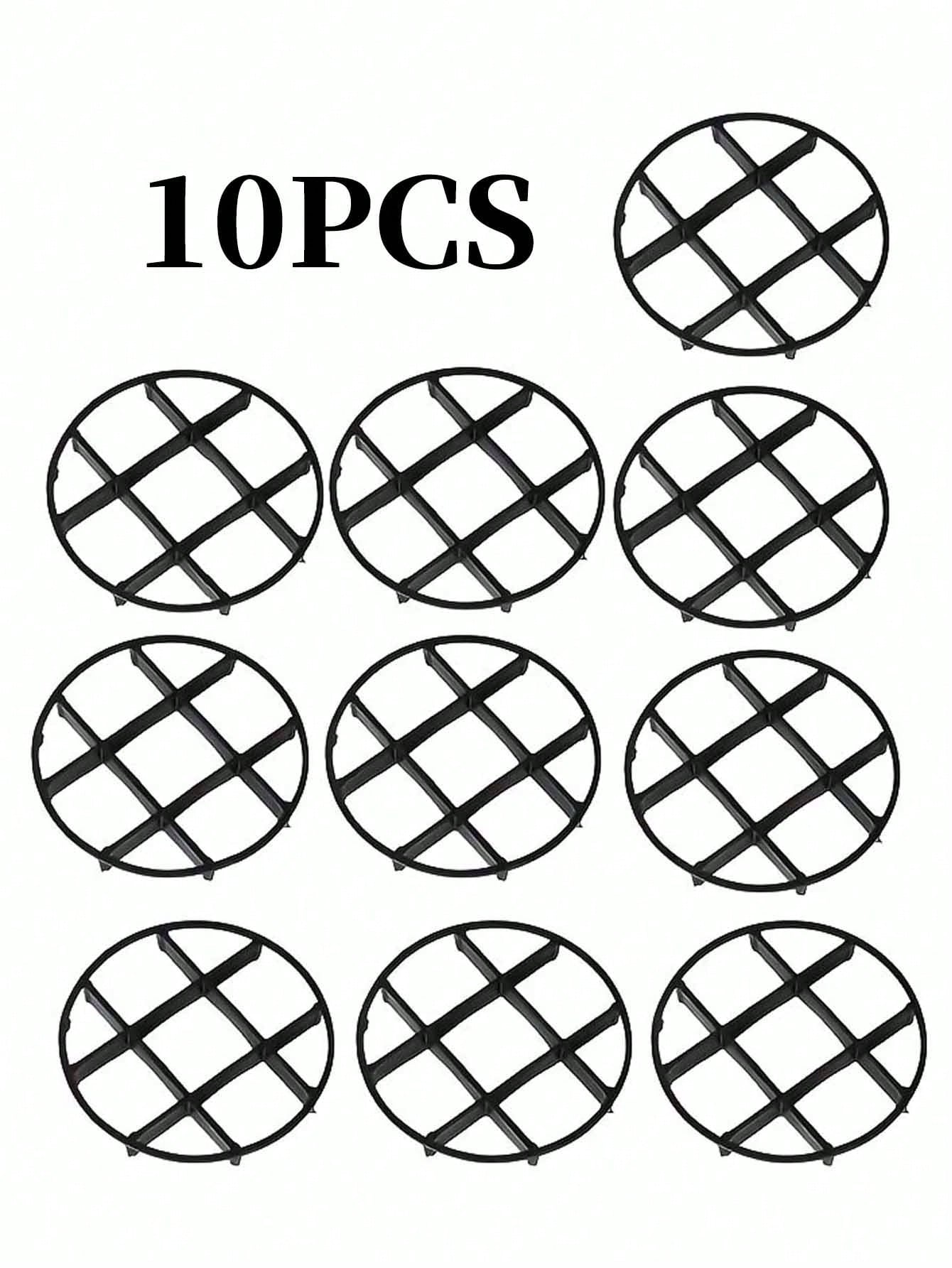 10pcs Grid Design Flower Pot Trays- Anti-Root Rot Trays, Flower Pot Brackets, Breathable Circular Drainage Racks, Flower Pot Raising Racks, Indoor And Outdoor Potted Plant Accessories, Plant Trays, E