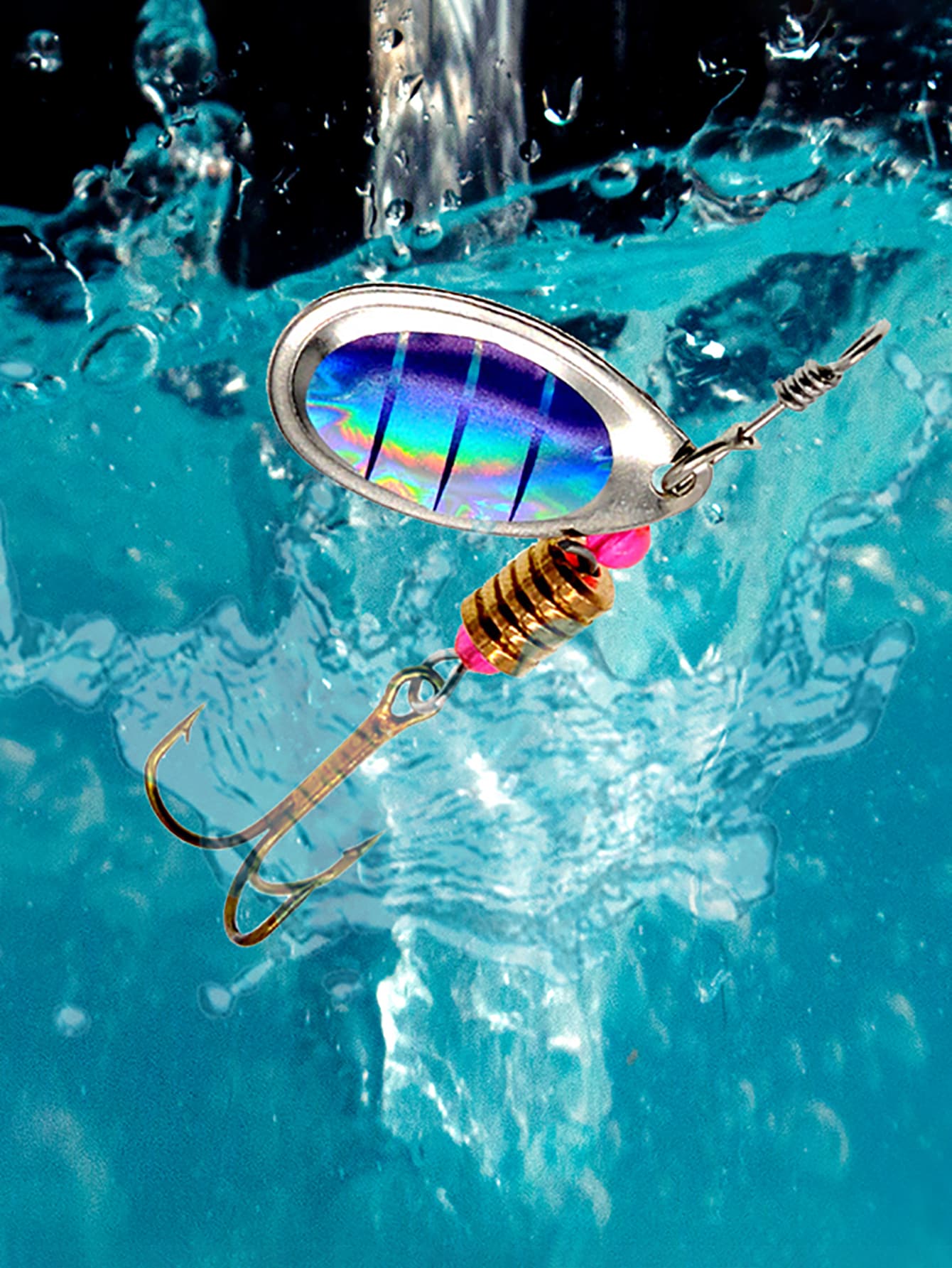 10pcs Metal Spoon Shaped Rotating Fishing Lure Set