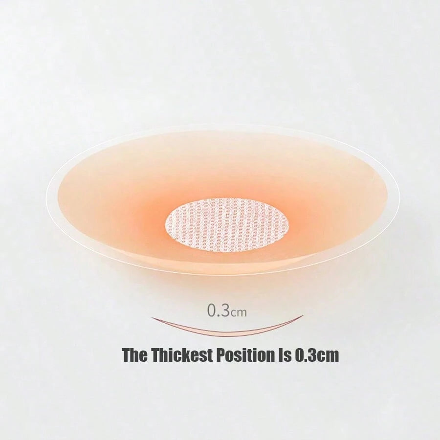 10pcs Reusable Women's Lift-Up Breast Pads, Invisible Adhesive Strapless Backless Silicone Bra Pads With Iron Box Packaging