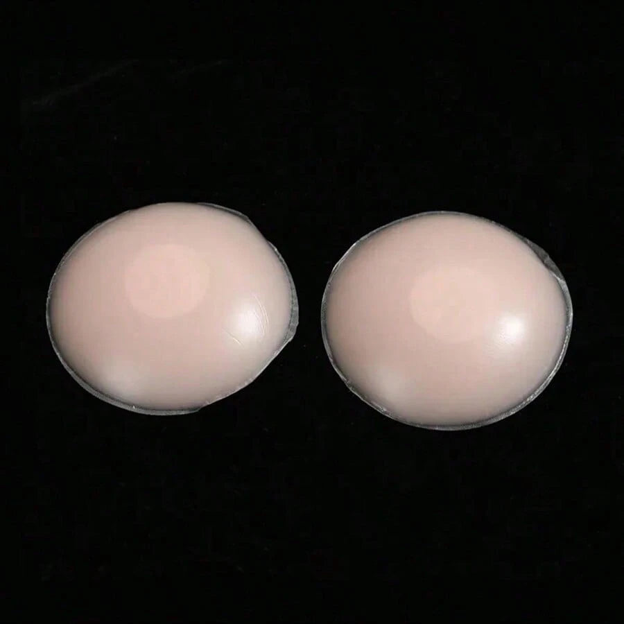 10pcs Reusable Women's Lift-Up Breast Pads, Invisible Adhesive Strapless Backless Silicone Bra Pads With Iron Box Packaging