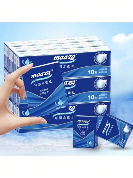 10pcs/S Portable Pocket Tissues, Small Pack Design Perfect For Daily Cleaning, Outdoor, Back To School Essential Napkins