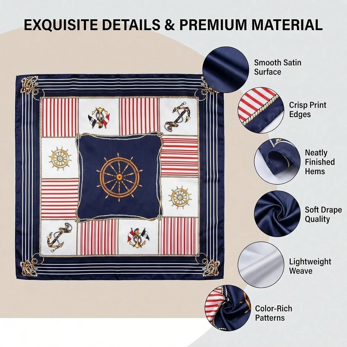 10Pcs Satin Head Scarves For Women 19.7" Square Silk Like Hair Scarf Soft Satin Hair Wrap & Bandana For Sleeping Styling Daily Headwear, Random Colors
