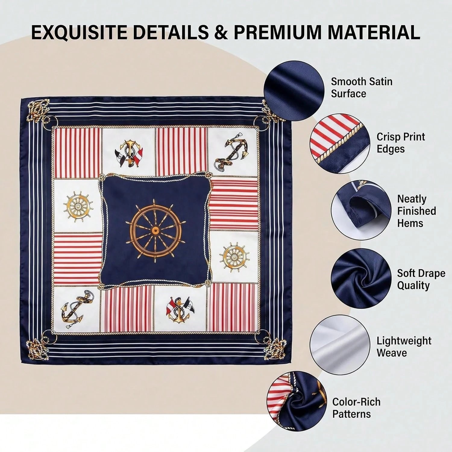 10Pcs Satin Head Scarves For Women 19.7" Square Silk Like Hair Scarf Soft Satin Hair Wrap & Bandana For Sleeping Styling Daily Headwear, Random Colors