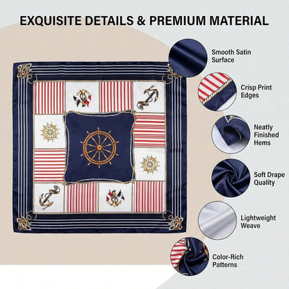 10Pcs Satin Head Scarves For Women 19.7" Square Silk Like Hair Scarf Soft Satin Hair Wrap & Bandana For Sleeping Styling Daily Headwear, Random Colors